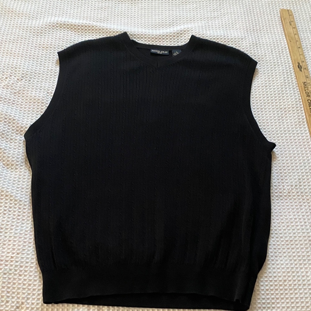 Daniel Gray golf 100% cotton sweater vest size extra large black XL
